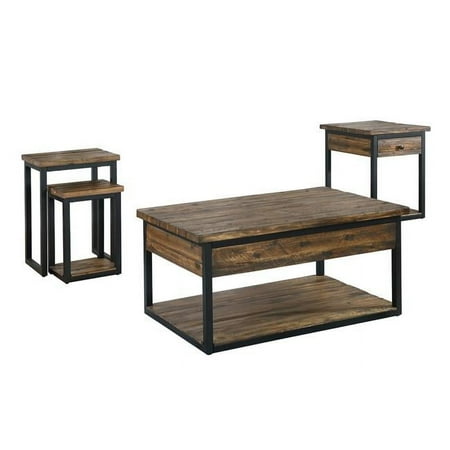 Durango Industrial Wood 48"L Coffee Table and Two 27" W End Tables