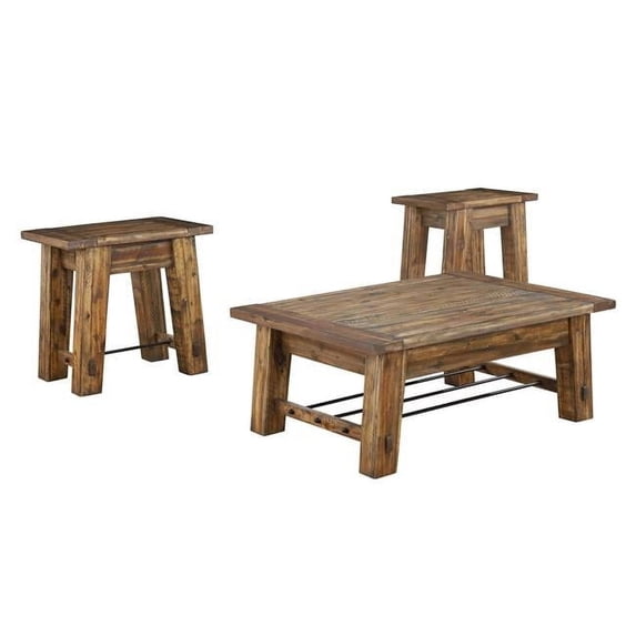 Durango Industrial Wood 48 in. Coffee Table & 27 in. End Table