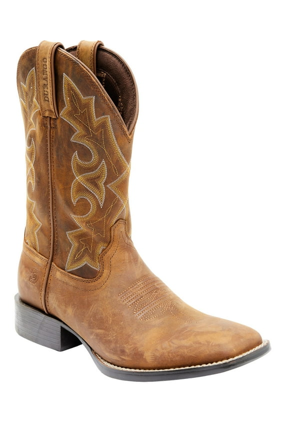 Men's Boot Barn Westward Western Performance Broad Square Toe Brown 7 EE US