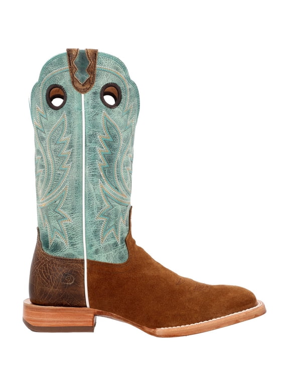 ® PRCA Collection Roughout Western Boot, Whiskey Tobacco And Aqua, Size 10(B)