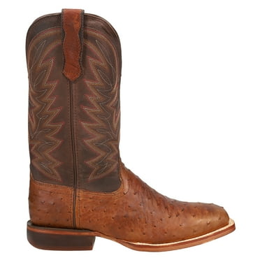 Durango Mens Full Quill Ostrich Embroidered Square Toe Pull On Cowboy  Mid