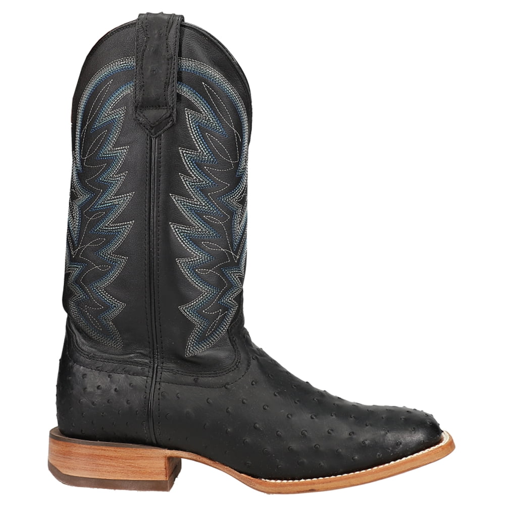 Durango Mens Full Quill Ostrich Square Toe Cowboy Mid Calf