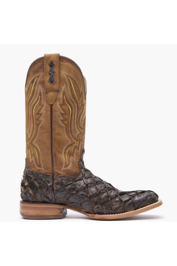 ® Premium Exotics™ Dark Brown Pirarucu Western Boot
