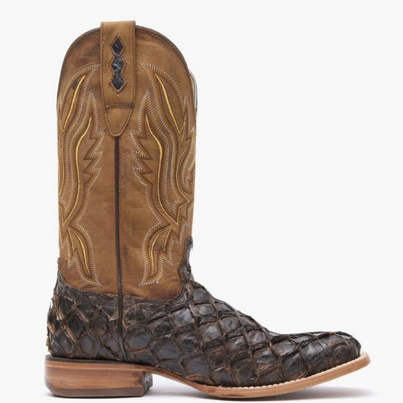 ® Premium Exotics™ Dark Brown Pirarucu Western Boot