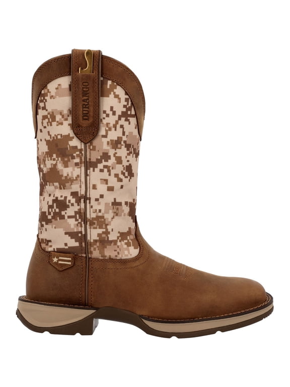 Desert Camo Pull-on Western Boot, Dusty Brown And Desert Camo, Size 9(W)