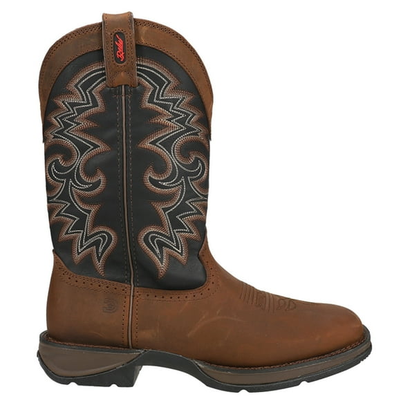 Mens Rebel Embroidered Square Toe Cowboy  Mid Calf Boots
