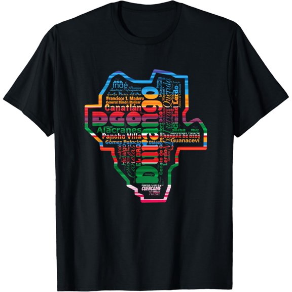 Durango Mexico Mapa Sarape Municipios Mexican State Gift T-Shirt