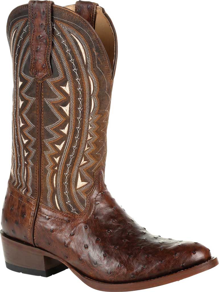 Durango® Premium Exotic Full-Quill Ostrich Oiled Saddle Western Boot Size 13(M) - image 1 of 6