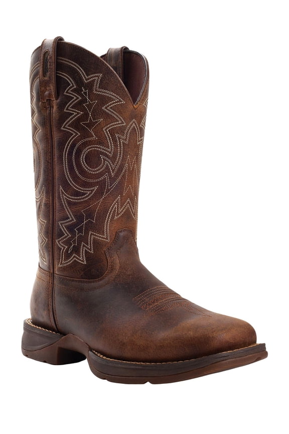 Men's Rebel Pull On Western Boot Square Toe Brown 13 D(M) US