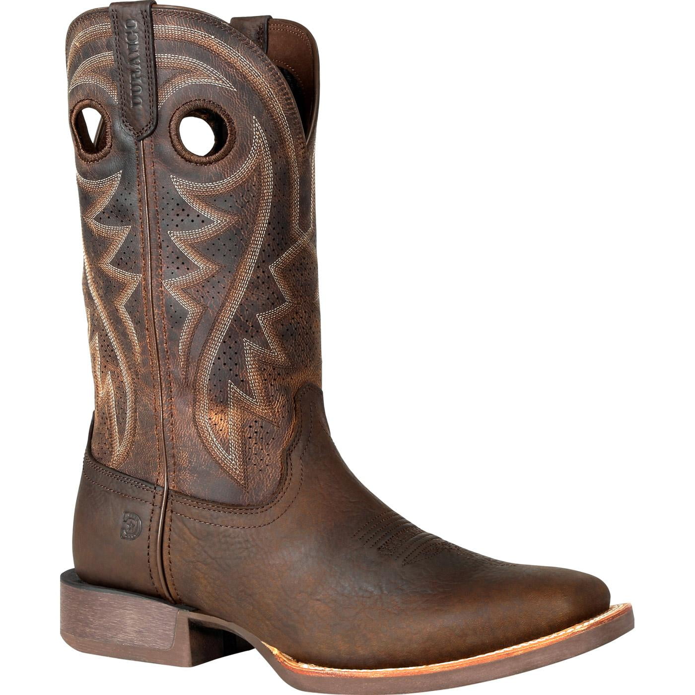 Durango Rebel Pro Men's 12-Inch Western Boots - Belgian Brown/Denim Blue, Full-Grain Leather, Comfort Footbed