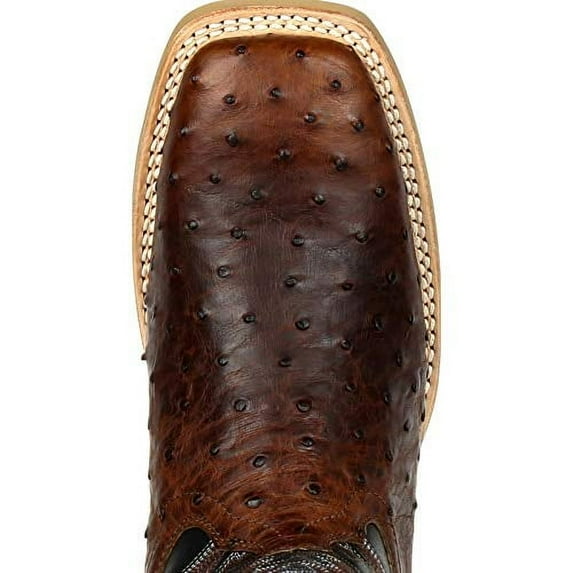 Durango Men's Rebel Pro Ostrich Western Boot Square Toe Black 7.5 D(M) US