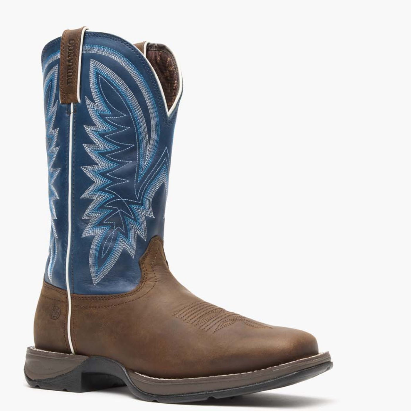 Durango Saddle Brown Denim Blue Western Boot - Walmart.com