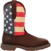 Durango  Workin Rebel  Patriotic Steel Toe Work Boot, Dark Brown And Union Flag, Size 14M