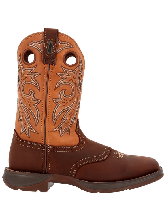 Steel Toe Waterproof Western Boot, Brown And Tan, Size 9(M)