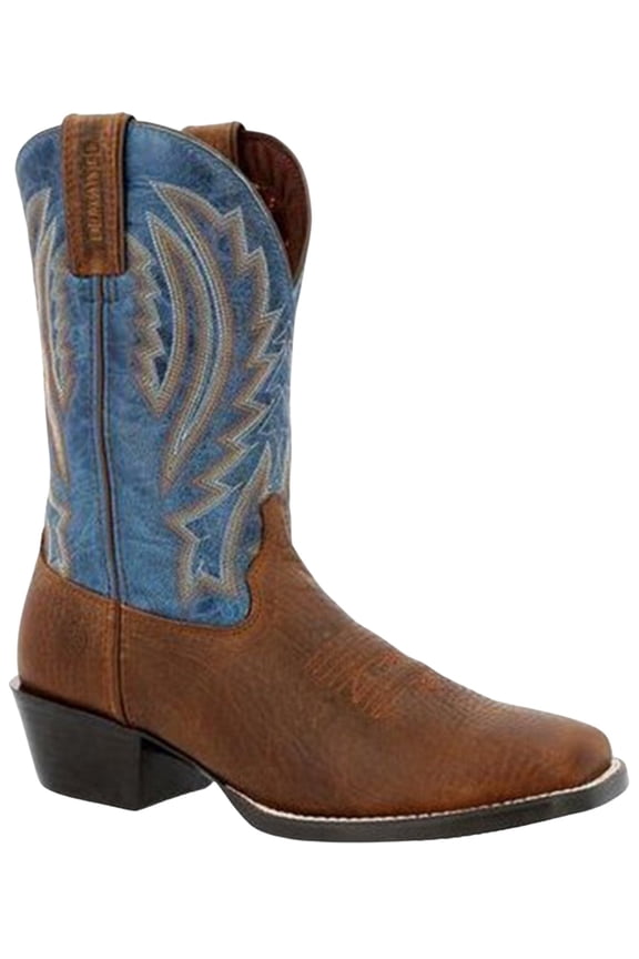 Men's Westward Denim Western Performance Boot Broad Square Toe Brown/Blue 10.5 D(M) US