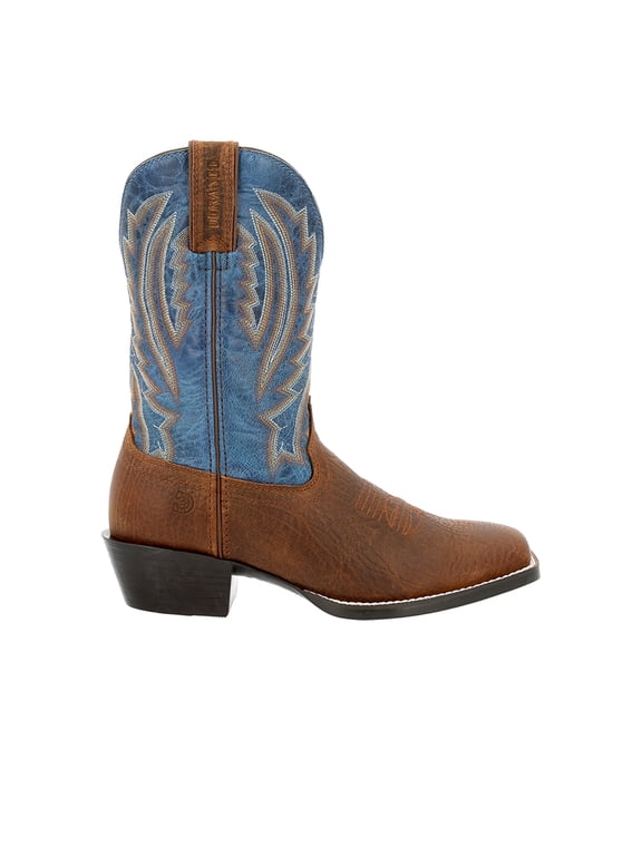 Mens Westward TooledInlay Square Toe Pull On Cowboy Mid Calf Boots