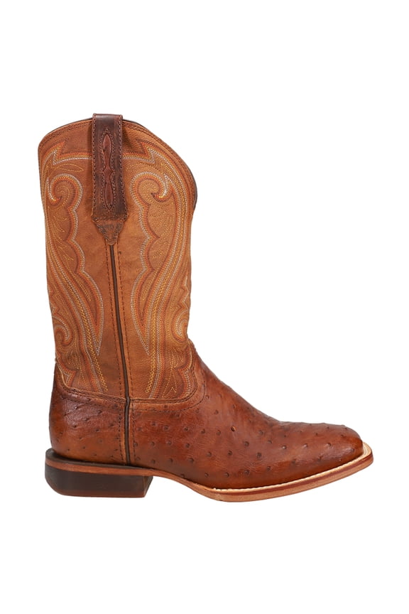 Womens Premium Exotic Full Quill Ostrich Embroidered Square Toe Pul