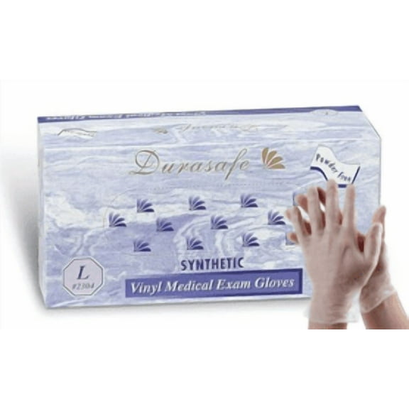 Durasafe Opaque White Color Vinyl 4 mil Medical Gloves - Powder Free - 100/BX - 10BX/CS - Case of 1000 Gloves