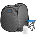 thumbnail image 1 of Durasage Pop-Up Portable Steam Sauna Spa, - 800W Steam Generator, Foldable Tent, Timer Control, Indoor Home Use, Includes Chair & Storage Pocket - Gray, 1 of 9