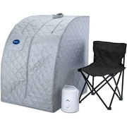 Durasage Portable Steam Sauna for Home with 800W Generator, Timer & Chair