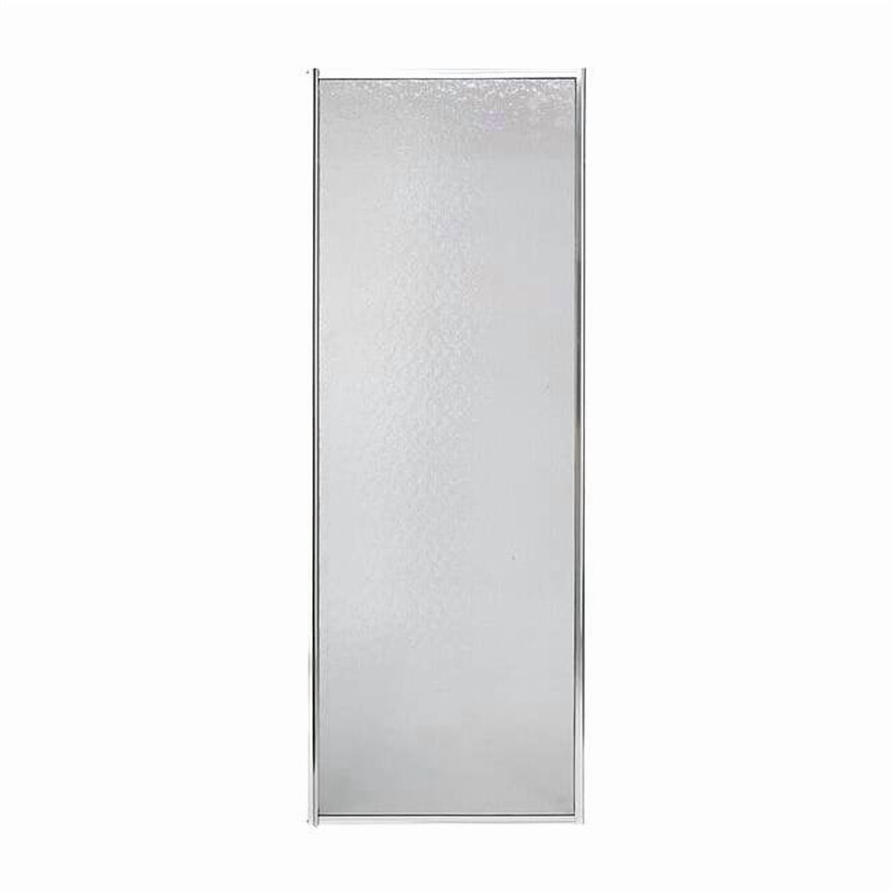 Pivot Shower Door, Obscured Tempered Glass, Aluminum/Silver Frame, 3/16 in Thick, 64 in H x 24 in W