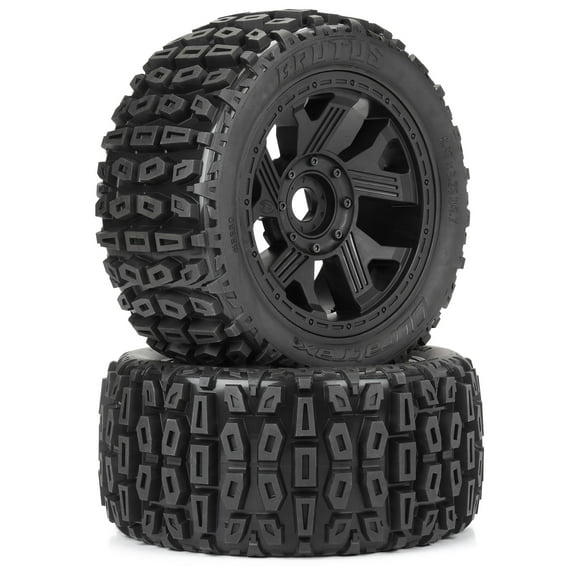Duratrax Brutus F/R 5.7" Monster Truck Tires MTD 24mm Black Ripper 2 DTX565010