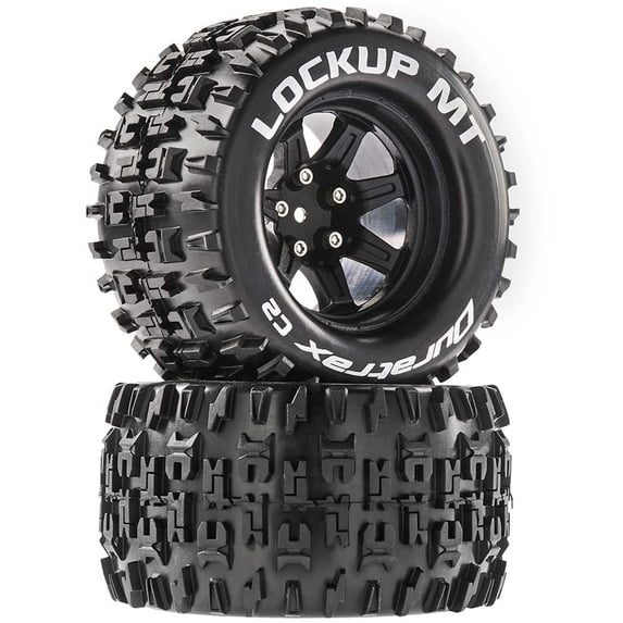 Duratrax Lockup MT 2.8 Mounted Tires Black 14mm Hex 2 DTXC5252