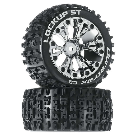 Duratrax Lockup ST 2.8 2 Wheel Drive Mounted Rear Chrome 2 DTXC3567 RC Tire