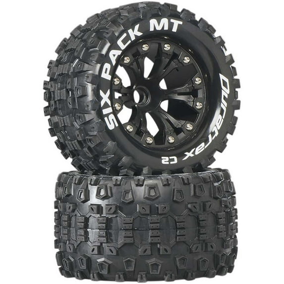 Duratrax Six Pack MT 2.8 2 Wheel Drive Mounted Front C2 Black 2 DTXC3518 RC Tire