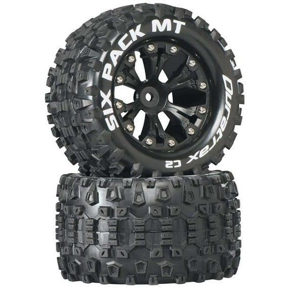 Duratrax Six Pack MT 2.8 2 Wheel Drive Mounted Rear C2 Black 2 DTXC3520 RC Tire