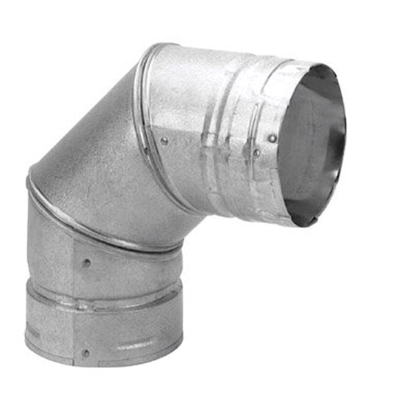 DuraVent 3" PelletVent Stainless Steel 90 Degree Elbow Stove Pipe, Grey