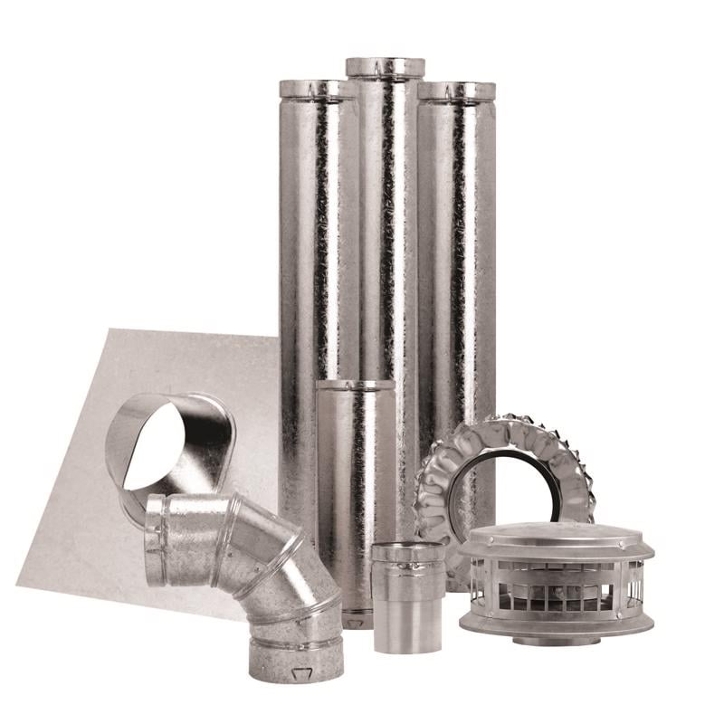 84 in. Silver Aluminum & Galvanized Steel Vertical Vent Pipe Kit