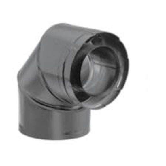 M & G Duravent 46DVA-E90B 4 Inch x 6 Inch 90 Deg DirectVent Pro Swivel Black Elbow