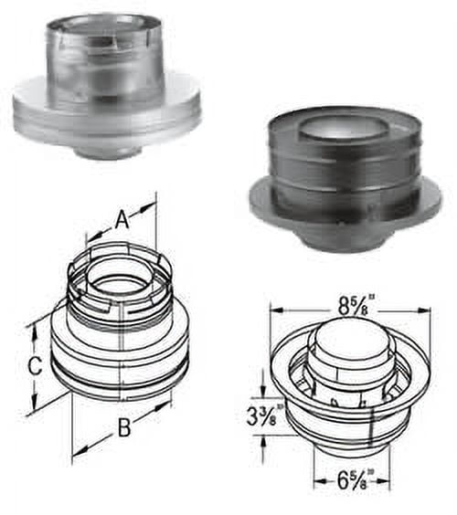 Duravent 46Dva-Kcc 4" X 6-5/8" Inner Diameter - Galvanized