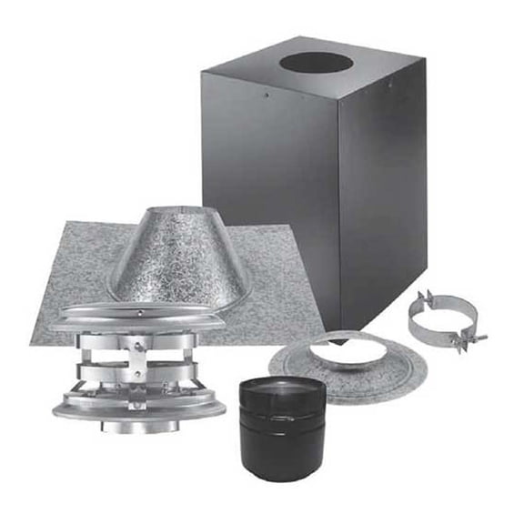 4'' PelletVent Pro Cathedral Ceiling Vertical Kit - 4PVP-KVB