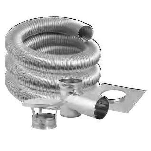 DuraVent 6DFPRO-30KT 6 in. I.D DuraFlex Pro Flexible Liner Chimney Pipe - Single Wall - 30 ft. Pro Tee Kit