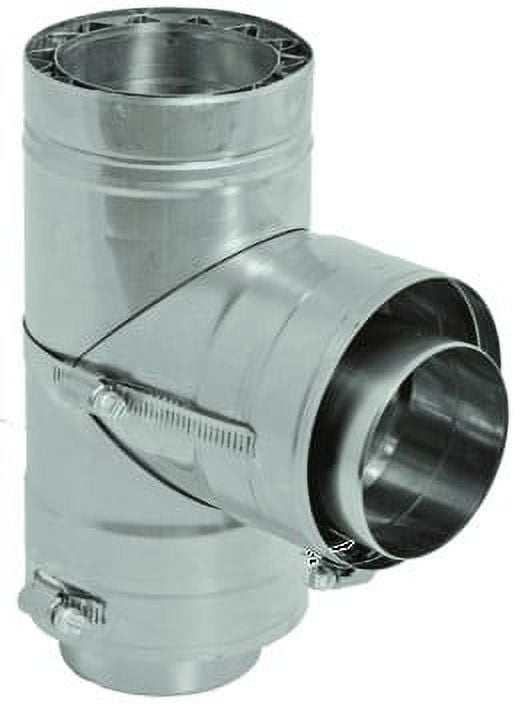 Duravent W2-T4 4" Double Wall Standard Tee From The Fasnseal Series - Stainless Steel