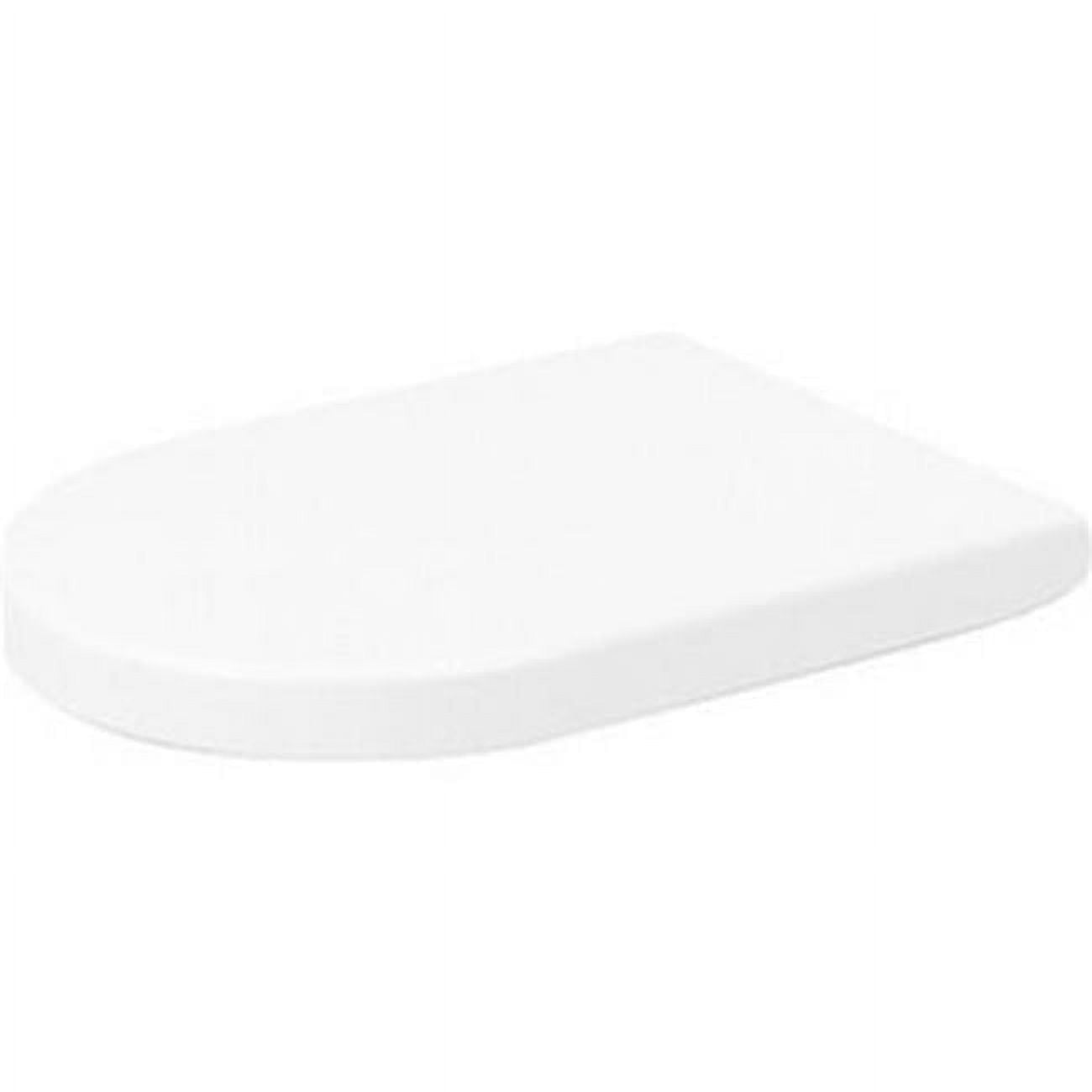 White Elongated Plastic Toilet Seat with Stainless Steel Hinges