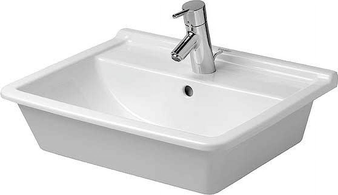 Starck White Ceramic Rectangular Drop-In Bathroom Sink