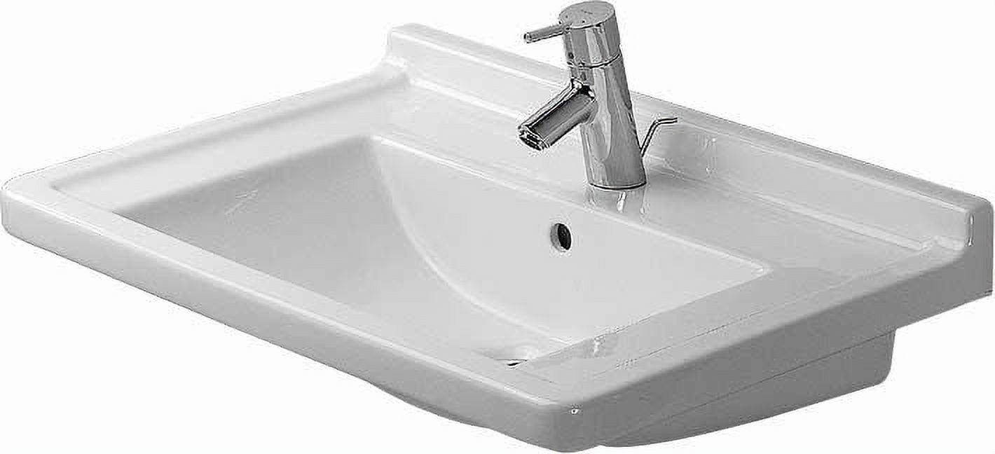 Starck 3 Modern Ceramic 23.625" Wall-Mount Bathroom Sink