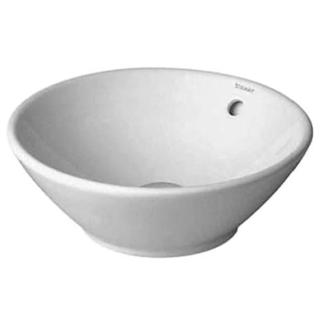 Elegant White Ceramic Circular Vessel Bathroom Sink with Overflow