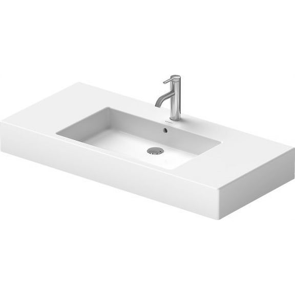 Duravit 0329100030 Vero 41-3/8" Ceramic Bathroom Sink For Vanity, Wall Mounted Or Console