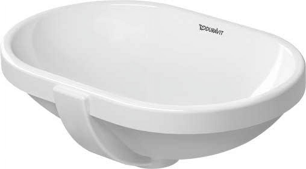 White Ceramic Oval Undermount Bathroom Sink with Overflow
