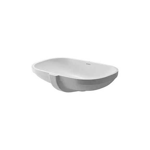 Duravit 0338490017 19.4 in. D-Code Oval Ceramic Undermount Bathroom Sink with Overflow, White