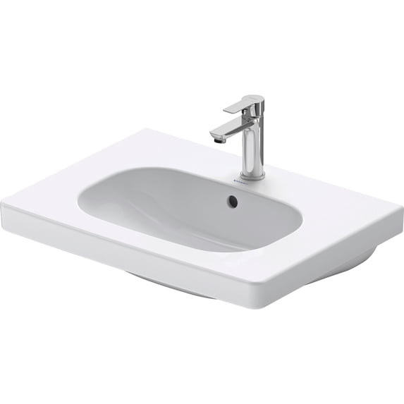 Duravit 034265-1Hole D-Code 19" Ceramic Vanity Top - White / Glazed Underside