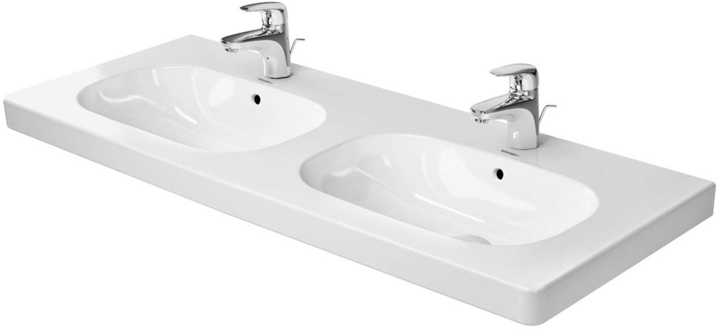 Modish White Ceramic 47" Wall Mount Bathroom Sink with Overflow