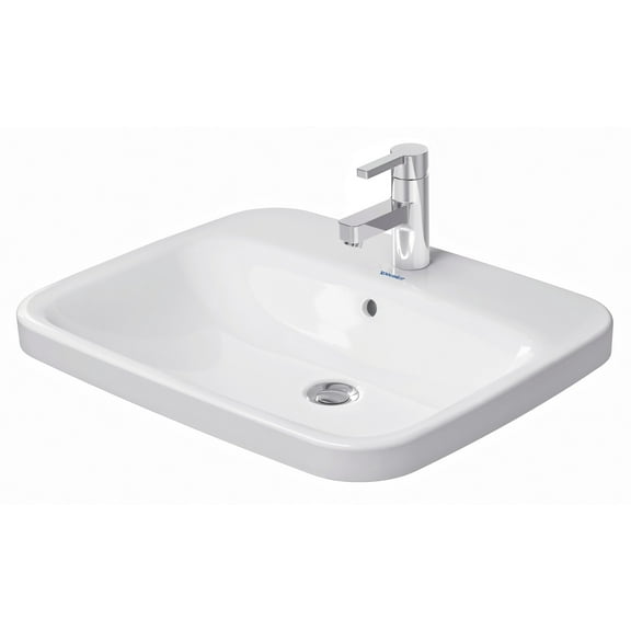 Duravit 037462-1Hole Durastyle 24-1/4" Rectangular Ceramic Drop In Bathroom Sink - White