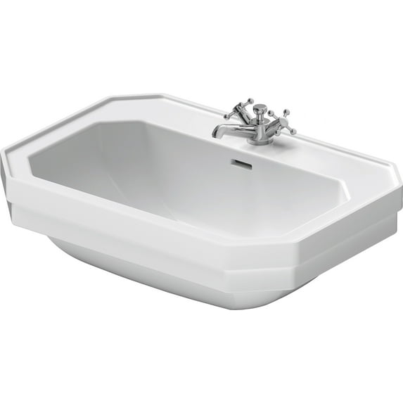 Duravit 043870-1Hole 1930 Series 20" Ceramic Vanity Top - White / Glazed Underside