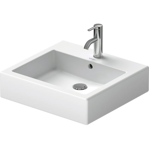 Duravit 0452500000 Vero 19-5/8" Rectangular Ceramic Vessel Bathroom Sink - White / Ground