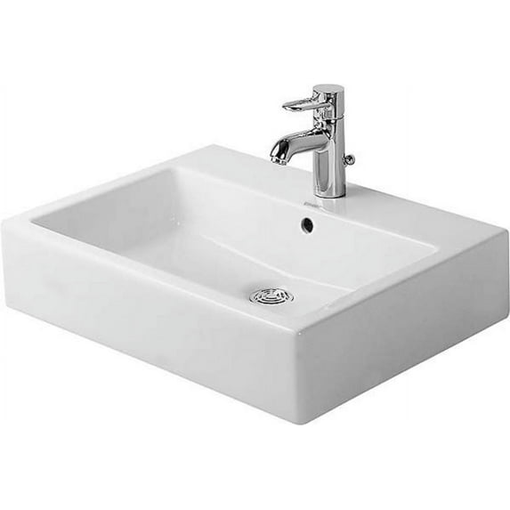 Duravit Vero 23 5/8'' x 18 1/2'' Bathroom Sink White with WonderGliss